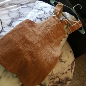 Front pocket corduroy overall dress